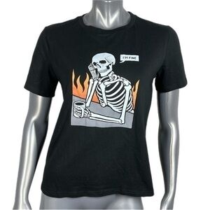 SHEIN | Black Graphic Print I’m Fine short sleeve T shirt